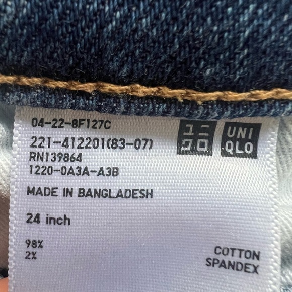 Uniqlo jeans denim straight leg washed Size 24 small - Picture 7 of 7